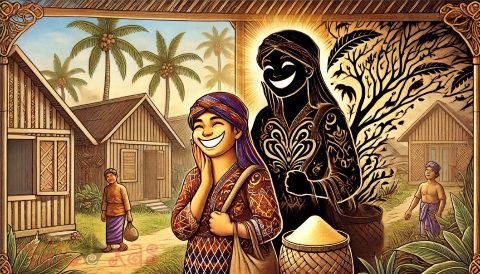 Gambar Ilustrasi Contoh Seloka Madura Alesan Gula Abuggik Memba (Doc. Parekas.com)