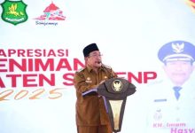 Wakil Bupati Sumenep saat memberikan sambutan pada acara Apresiasi Seniman Kabupaten Sumenep 2025