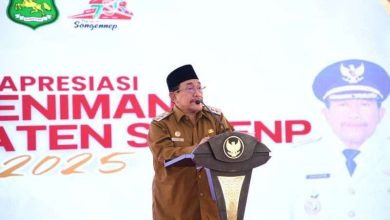 Wakil Bupati Sumenep saat memberikan sambutan pada acara Apresiasi Seniman Kabupaten Sumenep 2025